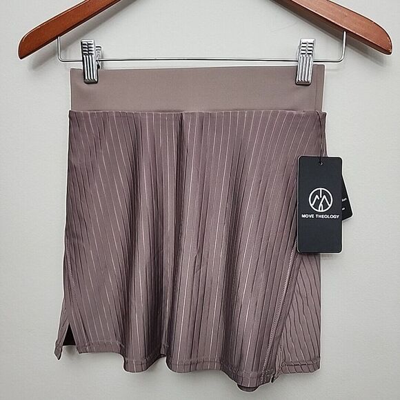 Pants - Move Theology Sheer Stripe Tennis Skort‎ Size XS Taupe Golf Skirt Athleisure